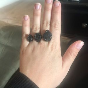Kendra Scott Black drusy Naomi ring